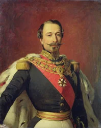 Porträt von Kaiser Louis Napoleon III, nach dem Originalgemälde von Francois Xavier Winterhalter, 1853